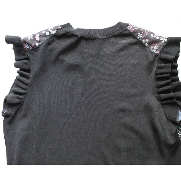 Ted Baker Letino Hazel-Print Contrast Top / Ted 3 / US 8 / Black Sleeveless - Picture 9 of 11